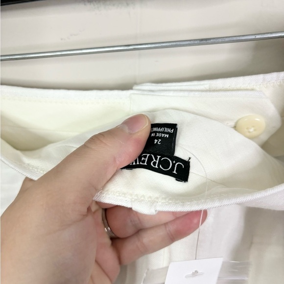 J Crew white high rise pleated short chelsea linen-cupro blend plus size 24 new - Picture 6 of 8